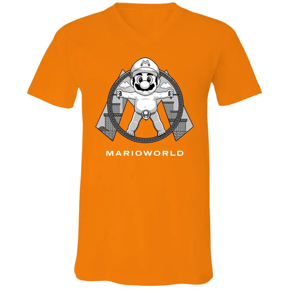 Unisex V-Neck T-Shirt - QM9CYN89 - Orange - 11