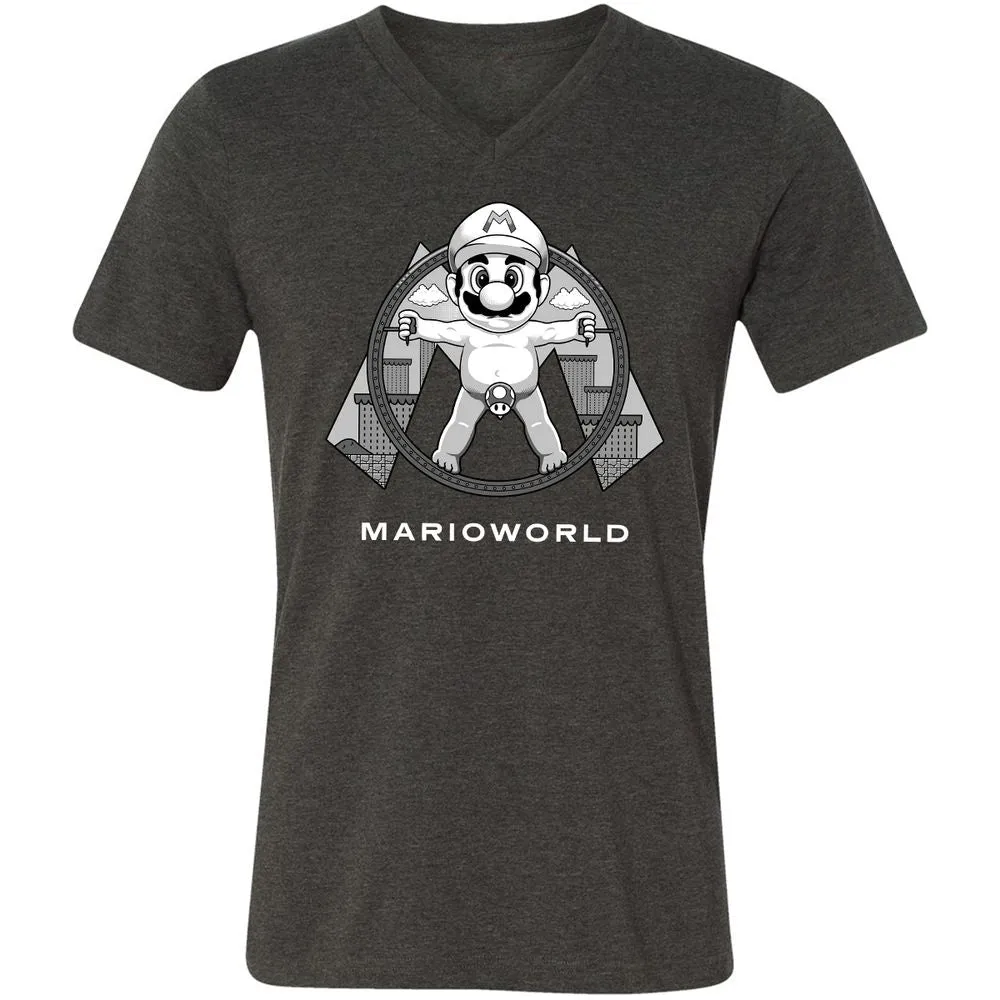 Unisex V-Neck T-Shirt - QM9CYN89 - Dark Grey Heather - 8
