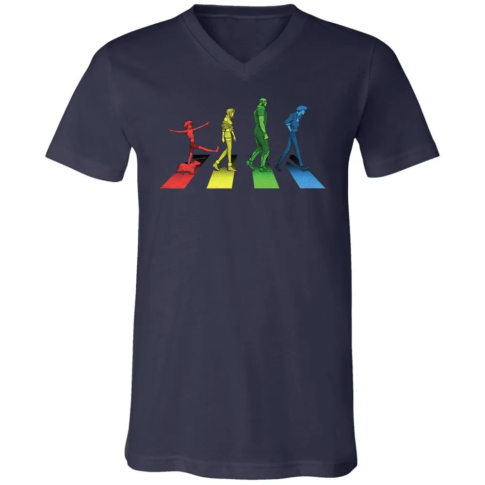 Unisex V-Neck T-Shirt - C8XSECXU - Navy - 2