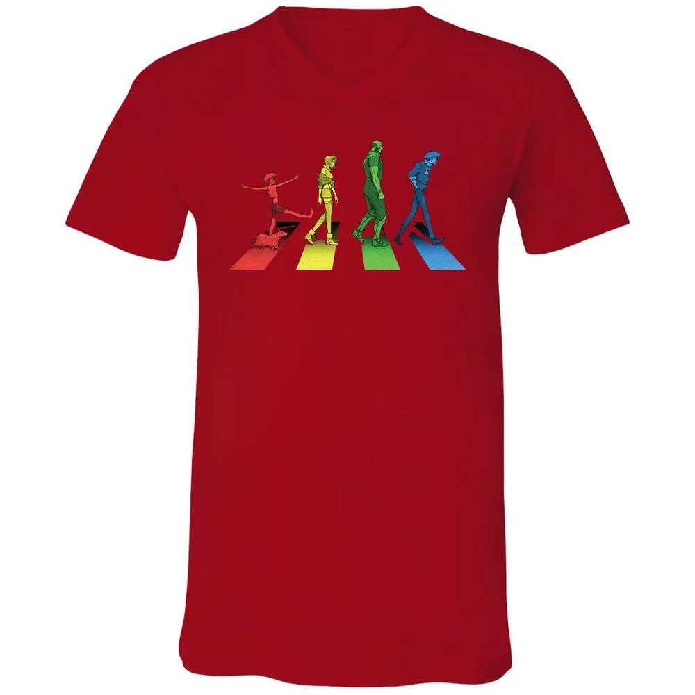 Unisex V-Neck T-Shirt - C8XSECXU - Red - 3