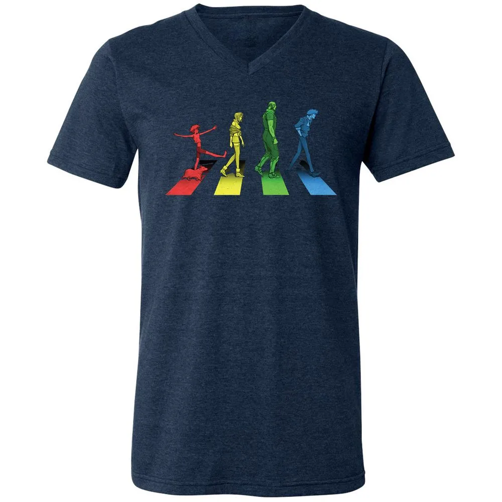 Unisex V-Neck T-Shirt - C8XSECXU - Heather Navy - 15