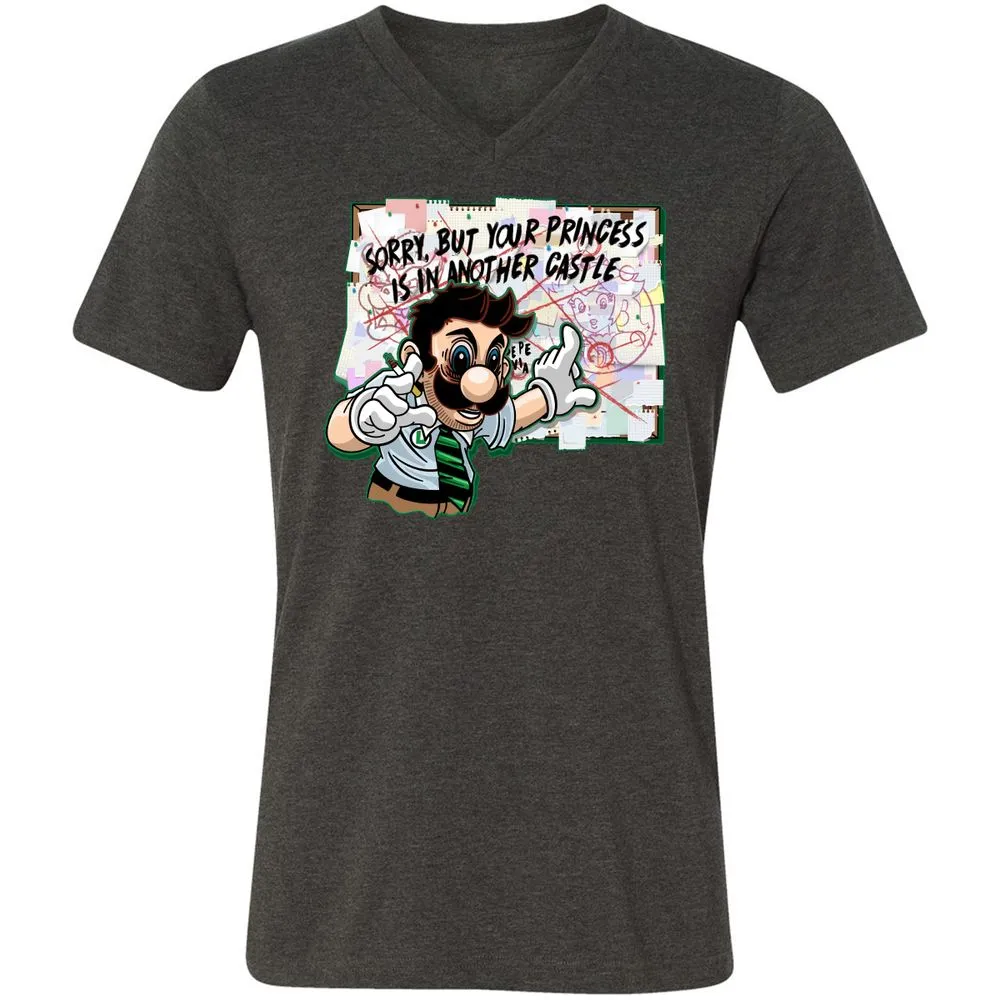 Unisex V-Neck T-Shirt - 34G91UM3 - Dark Grey Heather - 8