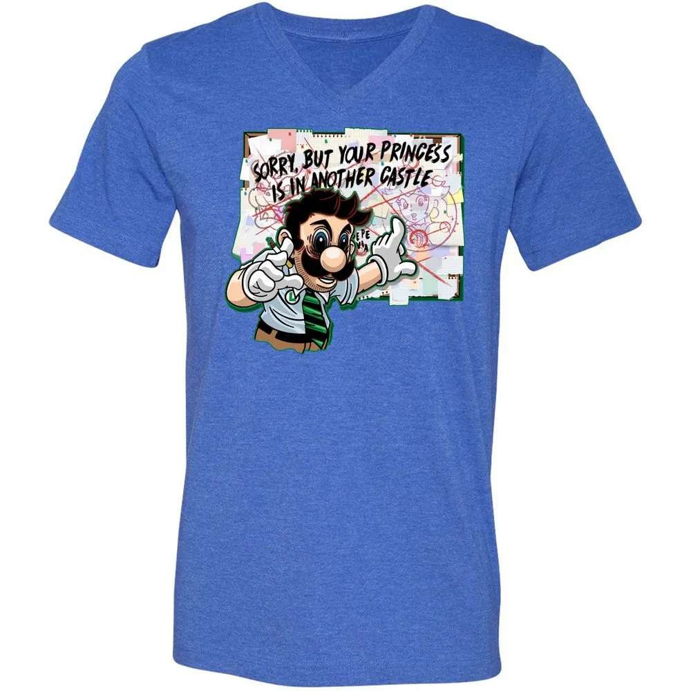 Unisex V-Neck T-Shirt - 34G91UM3 - Heather True Royal - 14