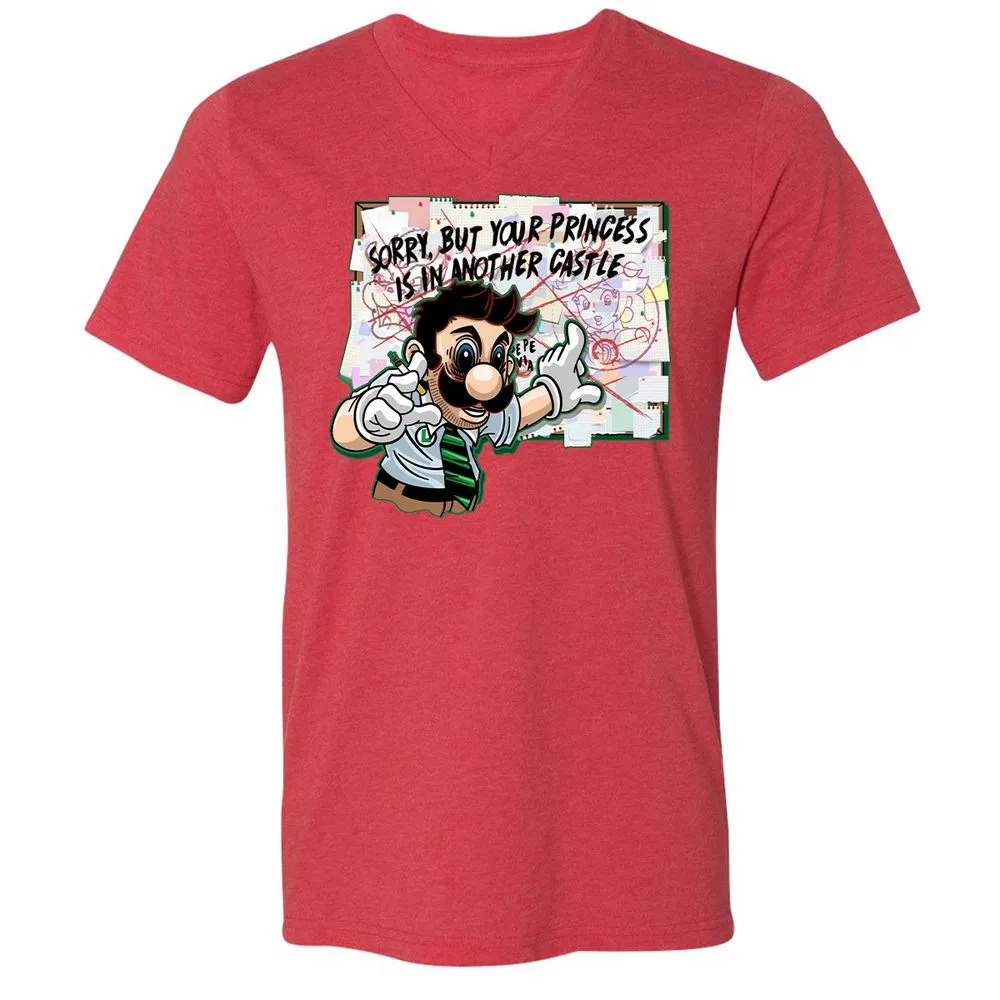 Unisex V-Neck T-Shirt - 34G91UM3 - Heather Red - 16