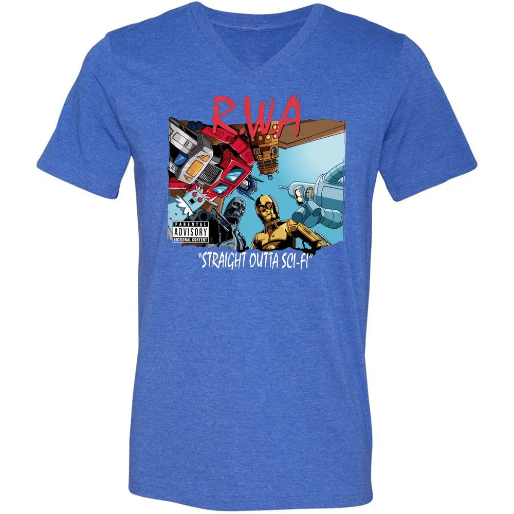 Unisex V-Neck T-Shirt - KCGGVCUV - Heather True Royal - 14