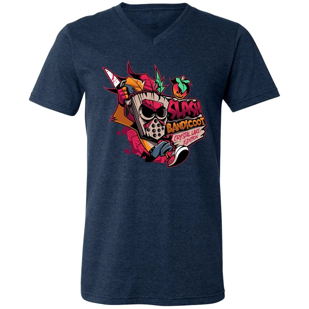 Unisex V-Neck T-Shirt - 9KWYY1KK - Heather Navy - 15
