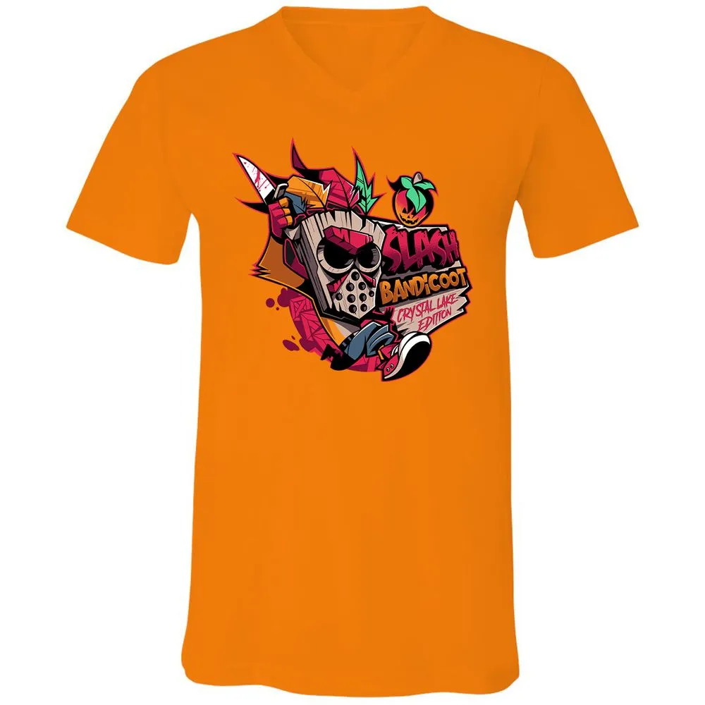 Unisex V-Neck T-Shirt - 9KWYY1KK - Orange - 11