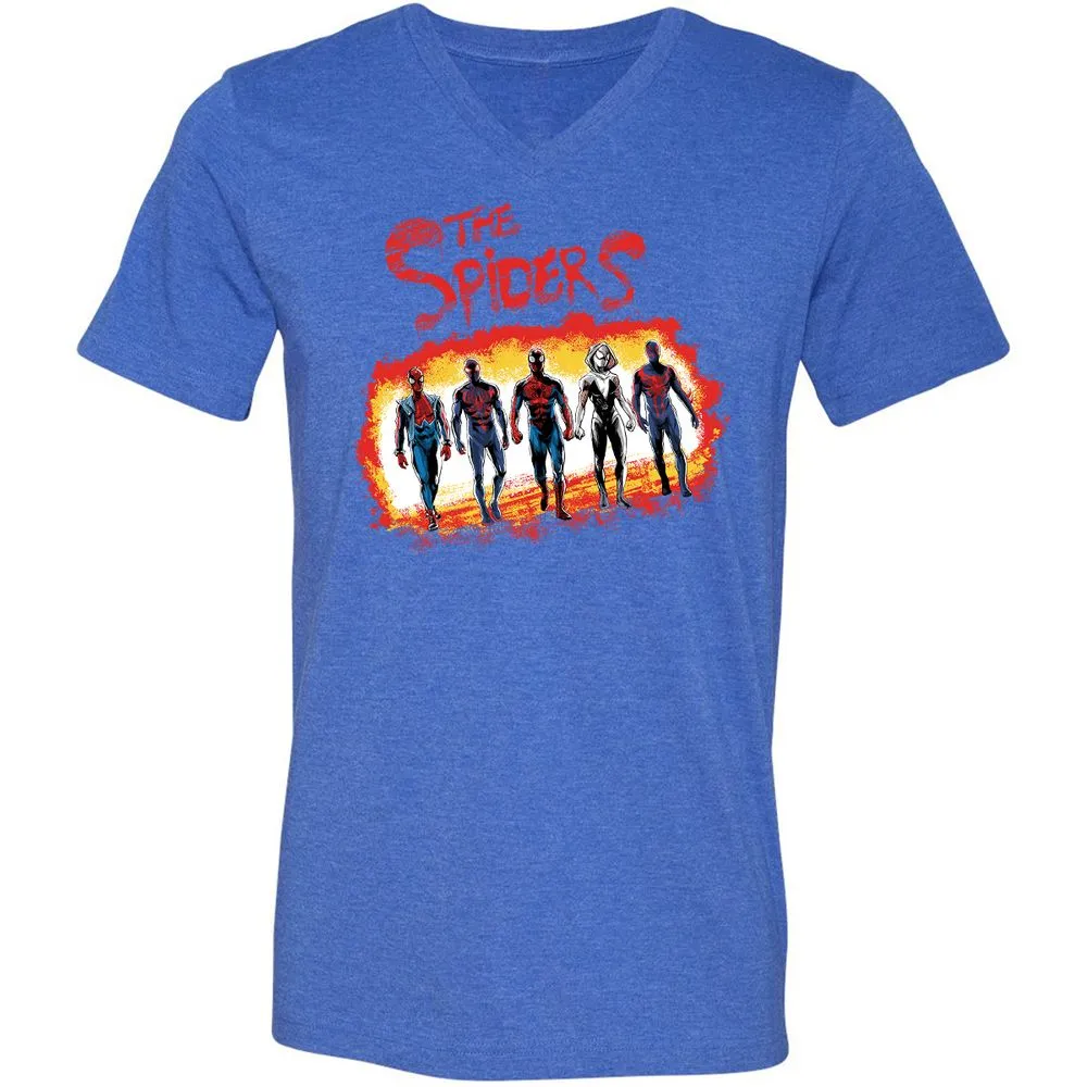 Unisex V-Neck T-Shirt - 6V7BQMEZ - Heather True Royal - 14