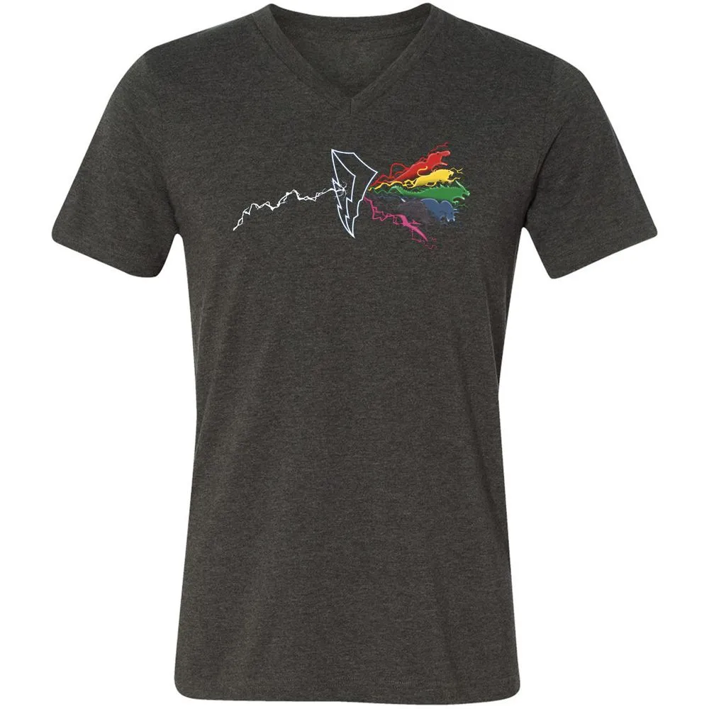 Unisex V-Neck T-Shirt - EM1HK1K8 - Dark Grey Heather - 8