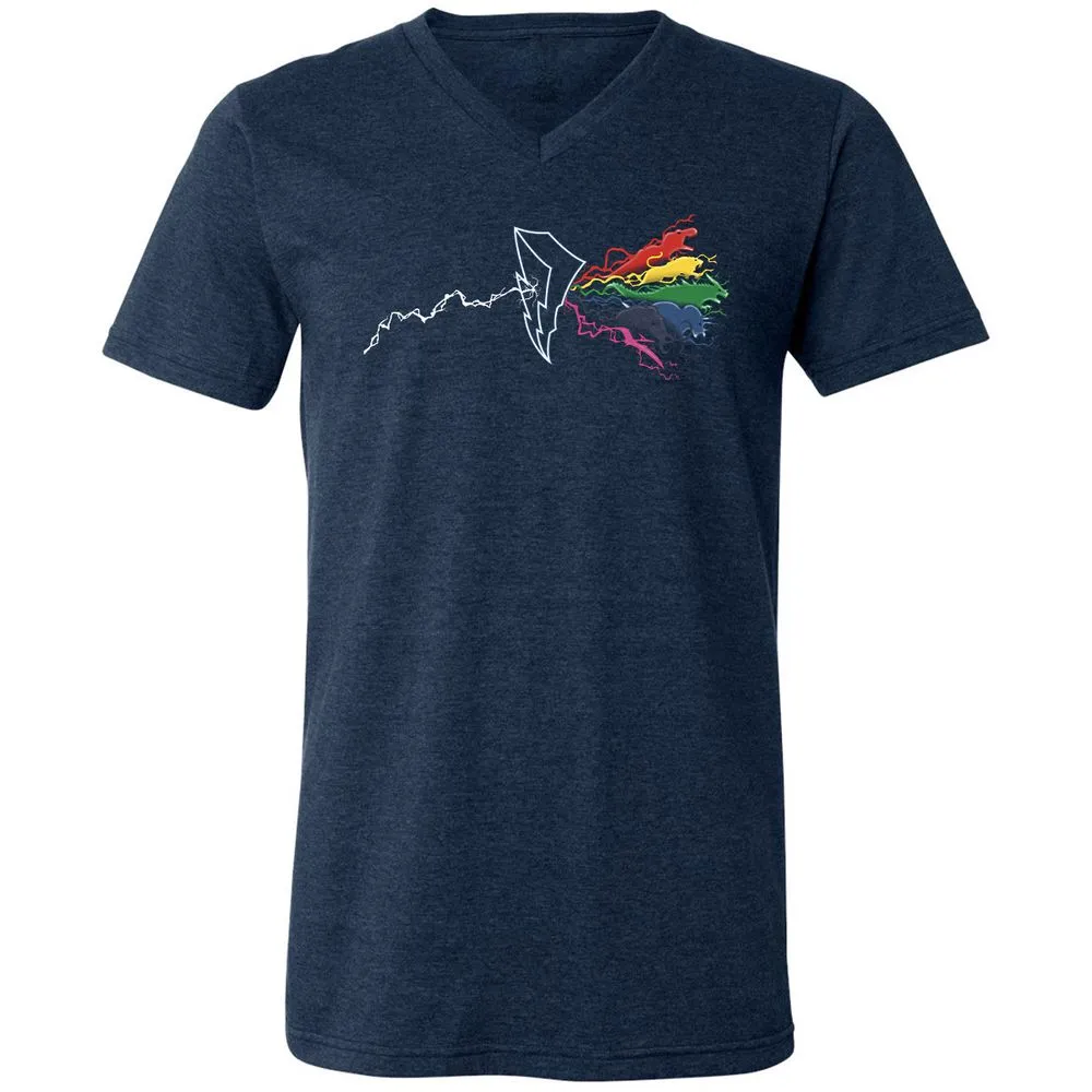 Unisex V-Neck T-Shirt - EM1HK1K8 - Heather Navy - 15