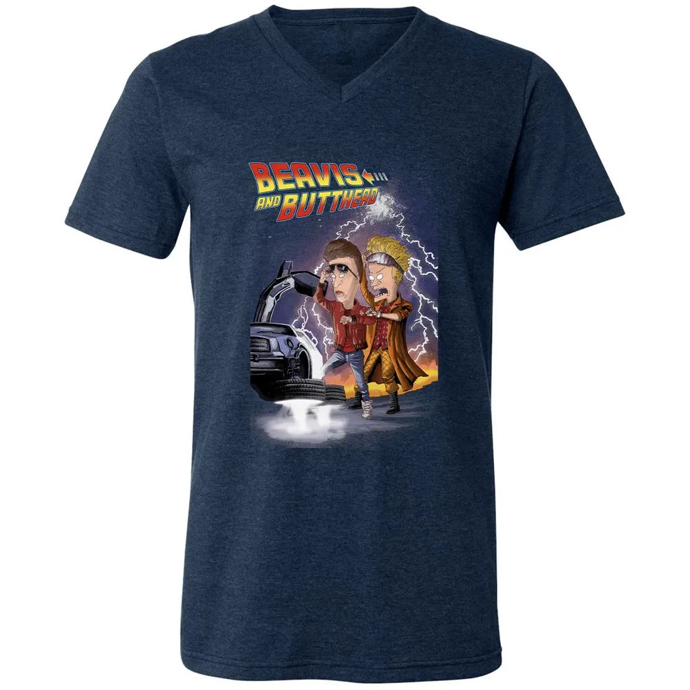 Unisex V-Neck T-Shirt - 7FZCWPUA - Heather Navy - 15