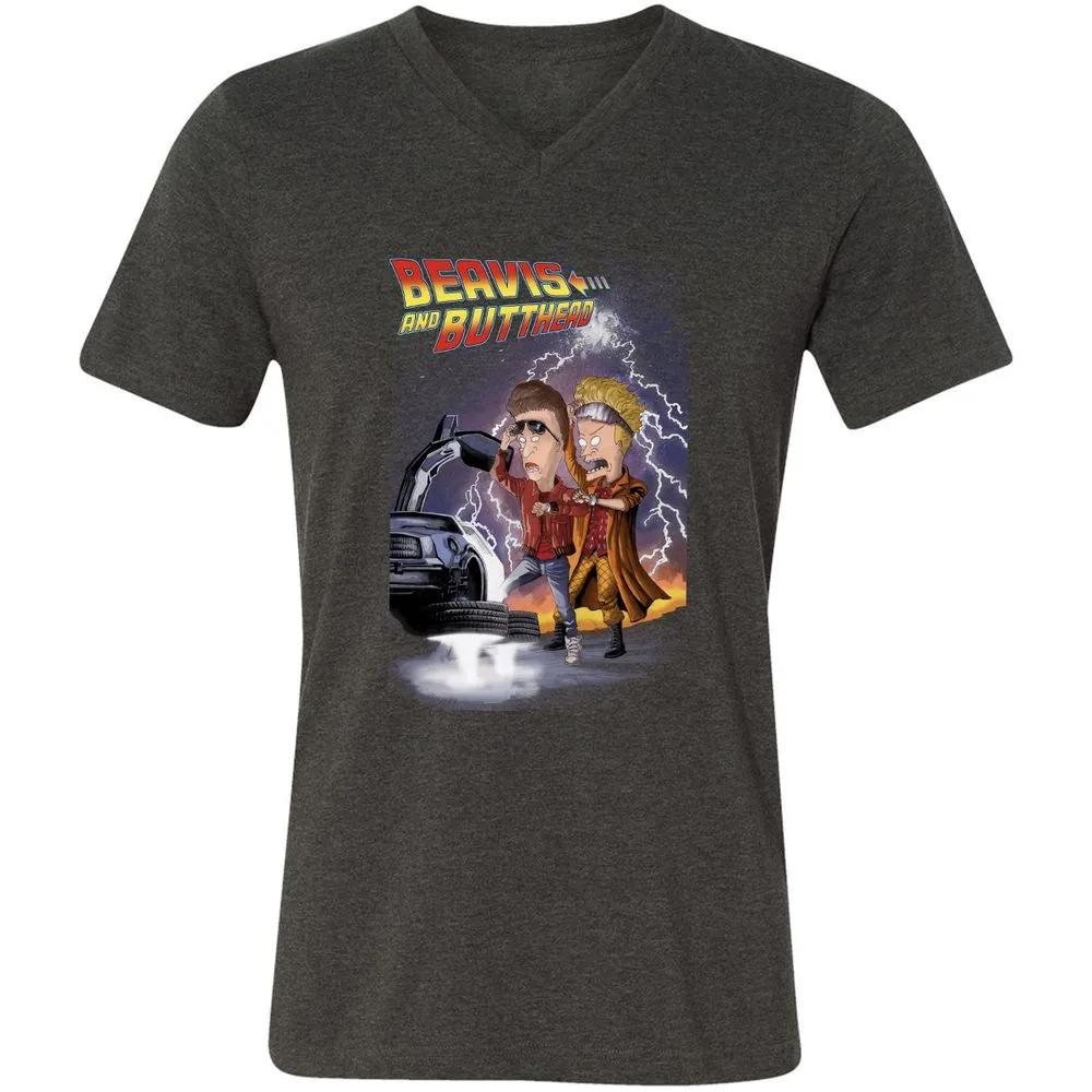 Unisex V-Neck T-Shirt - 7FZCWPUA - Dark Grey Heather - 8