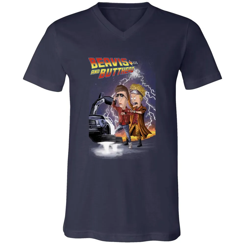 Unisex V-Neck T-Shirt - 7FZCWPUA - Navy - 2