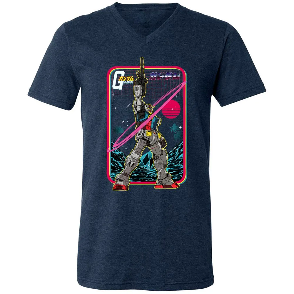 Unisex V-Neck T-Shirt - P5HGFWZ9 - Heather Navy - 15