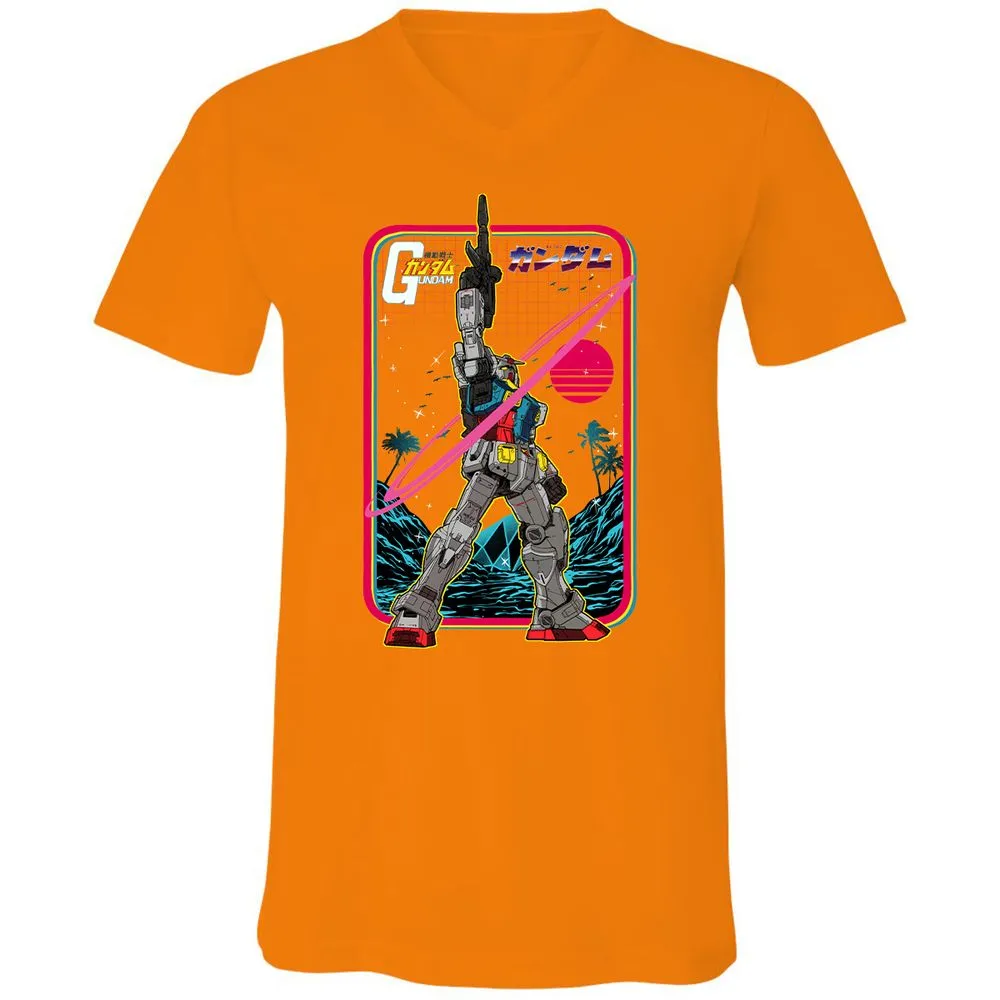 Unisex V-Neck T-Shirt - P5HGFWZ9 - Orange - 11