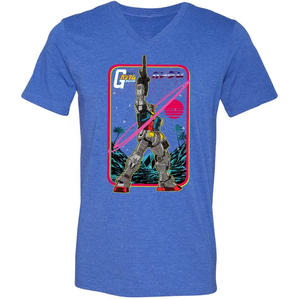 Unisex V-Neck T-Shirt - P5HGFWZ9 - Heather True Royal - 14