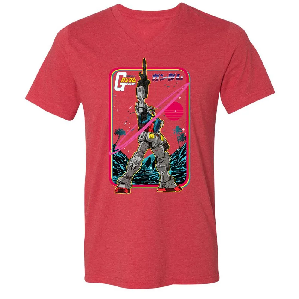 Unisex V-Neck T-Shirt - P5HGFWZ9 - Heather Red - 16