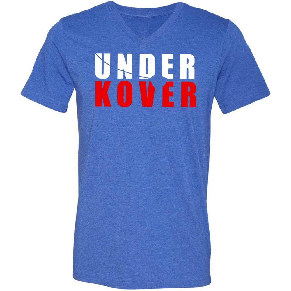 Unisex V-Neck T-Shirt - 6NPCT7XV - Heather True Royal - 14