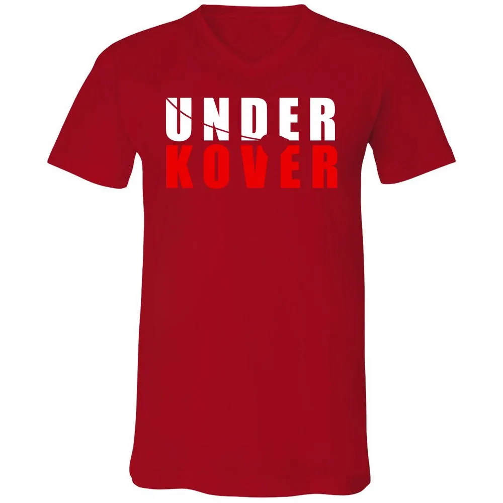 Unisex V-Neck T-Shirt - 6NPCT7XV - Red - 3