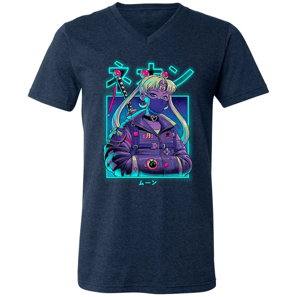 Unisex V-Neck T-Shirt - JZQ5PPGN - Heather Navy - 15