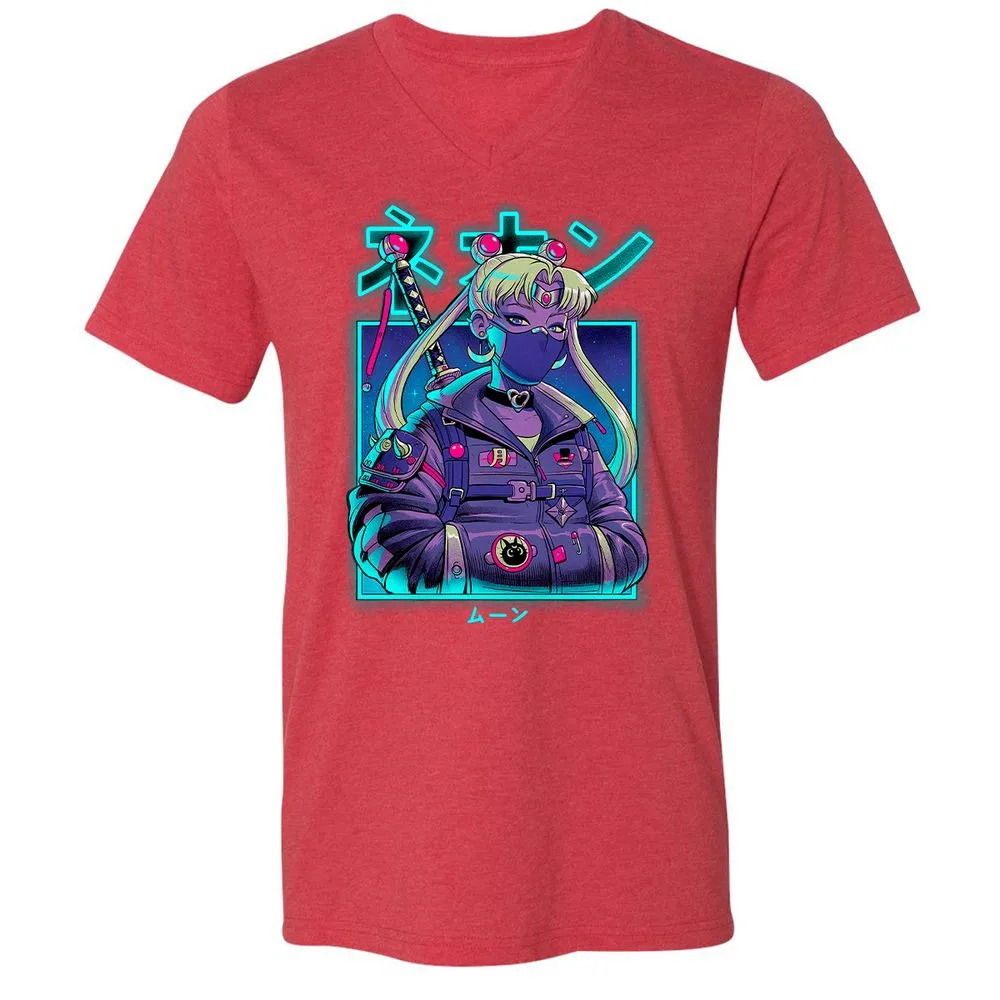 Unisex V-Neck T-Shirt - JZQ5PPGN - Heather Red - 16