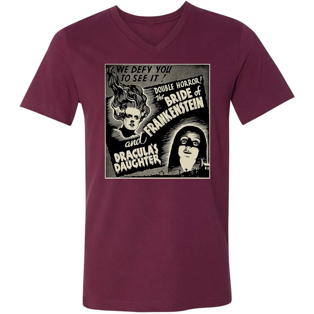 Unisex V-Neck T-Shirt - FJUCTP85 - Maroon - 6