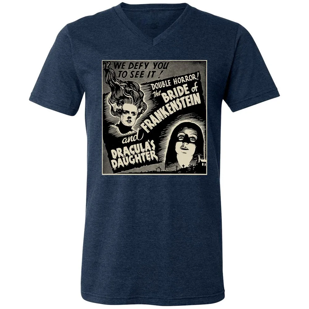 Unisex V-Neck T-Shirt - FJUCTP85 - Heather Navy - 15