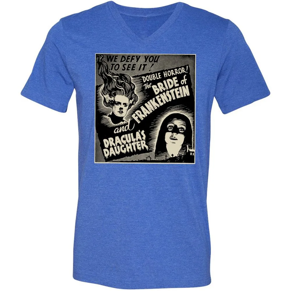 Unisex V-Neck T-Shirt - FJUCTP85 - Heather True Royal - 14