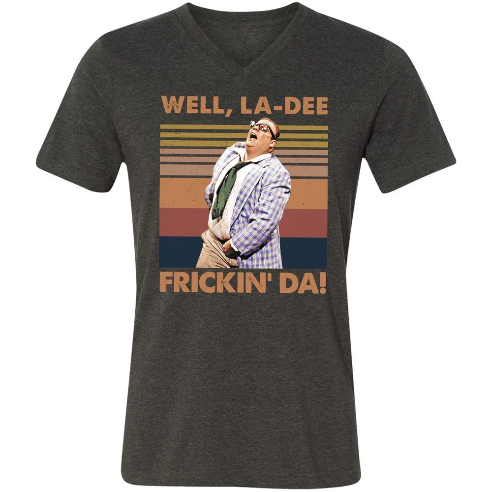 Unisex V-Neck T-Shirt - 7AF4PCDE - Dark Grey Heather - 8