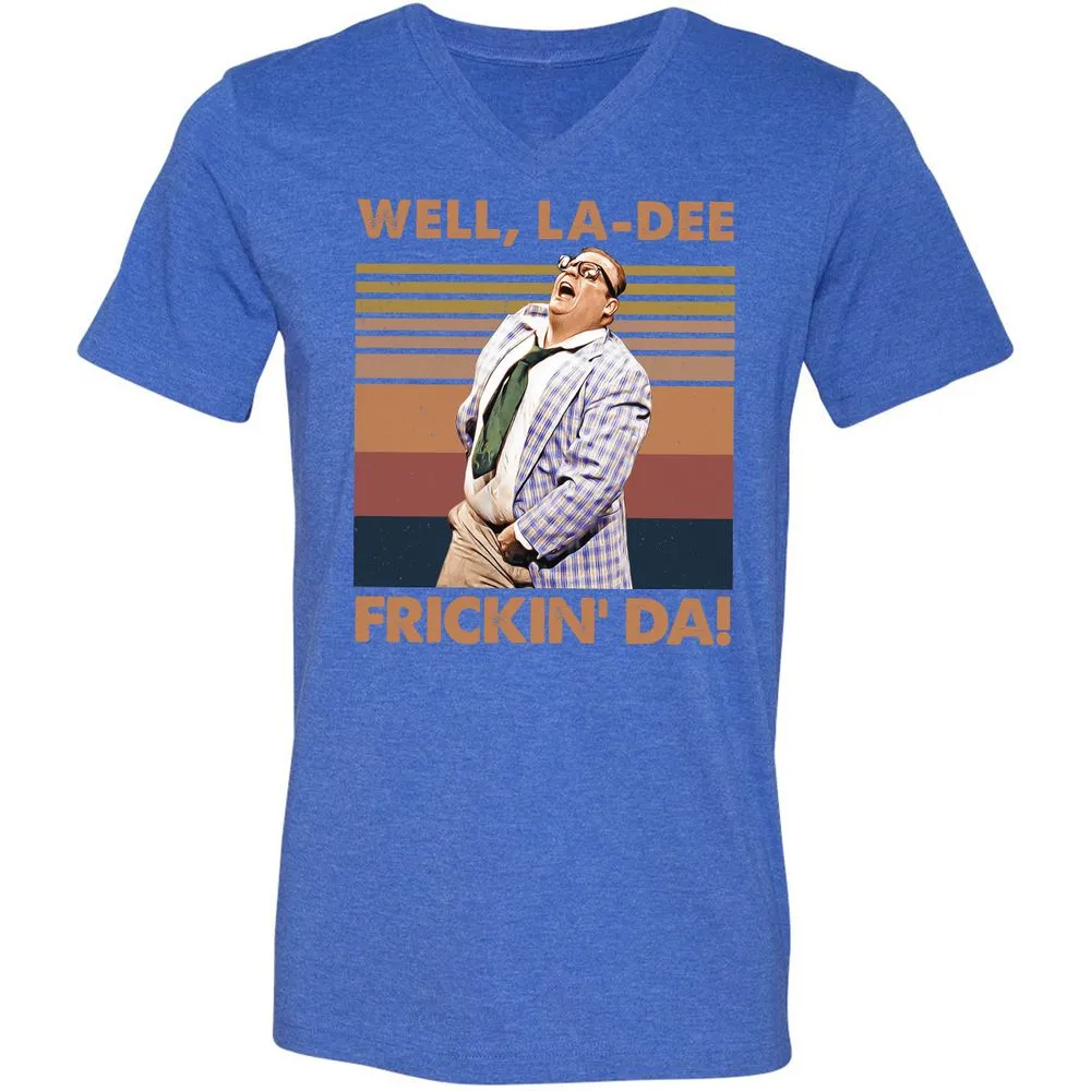 Unisex V-Neck T-Shirt - 7AF4PCDE - Heather True Royal - 14