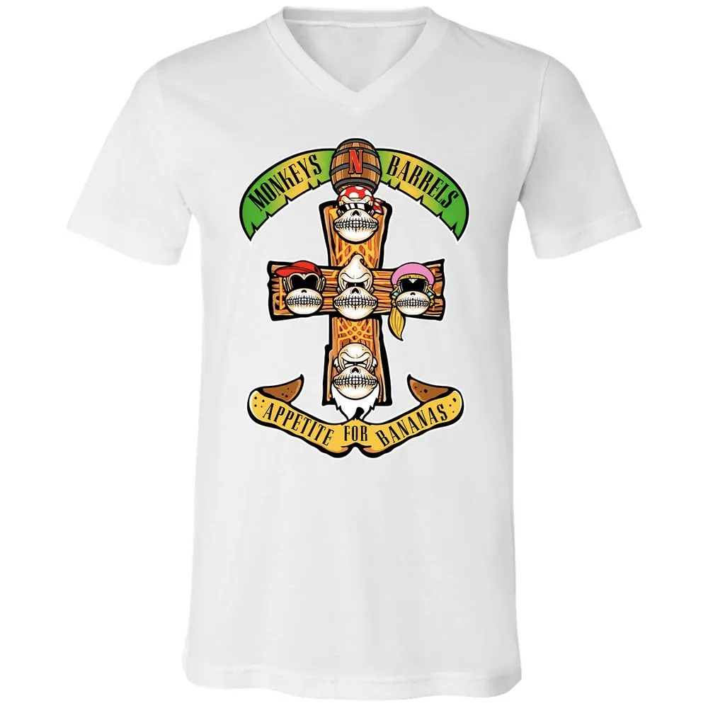 Unisex V-Neck T-Shirt - YR9YFCZ7 - White - 5