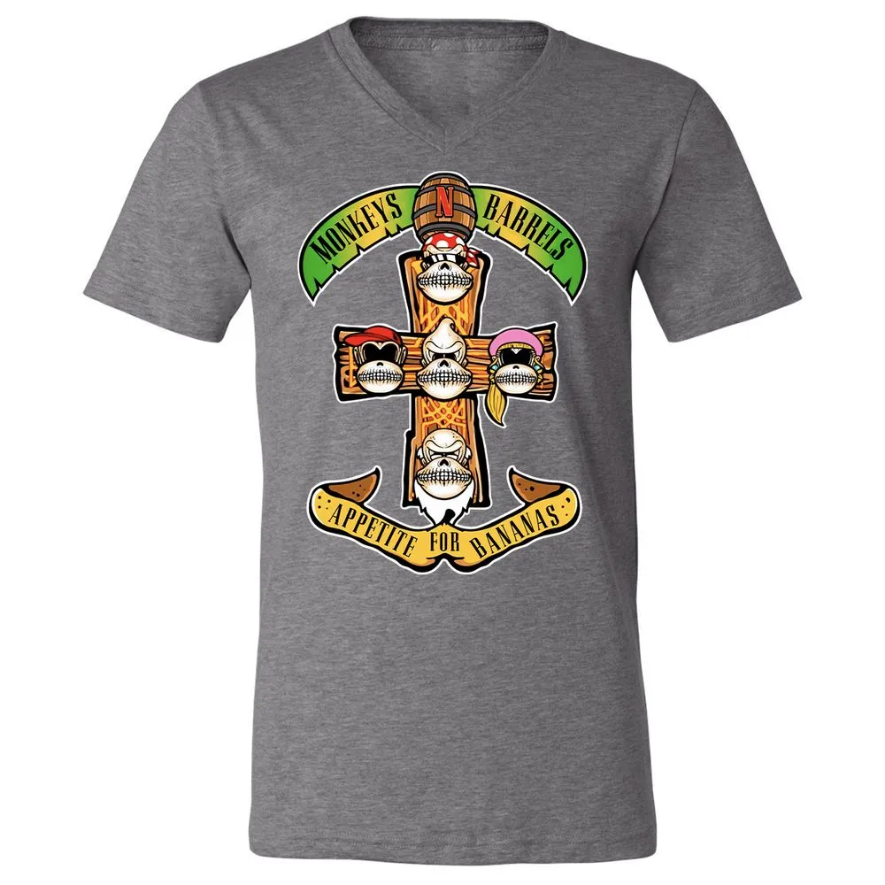 Unisex V-Neck T-Shirt - YR9YFCZ7 - Deep Heather - 13