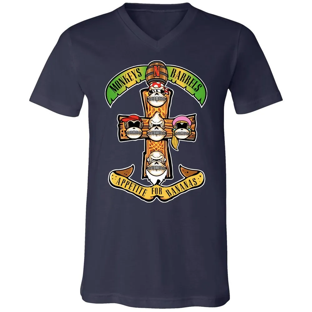 Unisex V-Neck T-Shirt - YR9YFCZ7 - Navy - 2