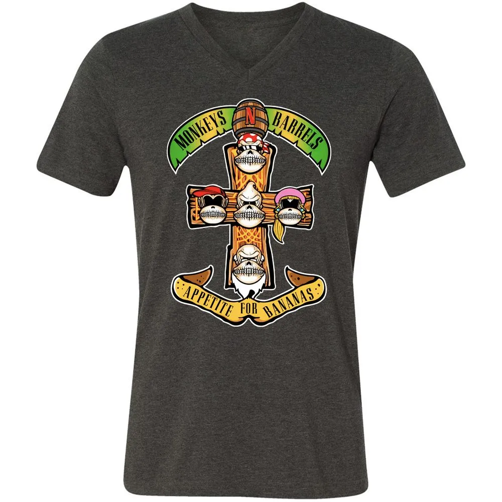 Unisex V-Neck T-Shirt - YR9YFCZ7 - Dark Grey Heather - 8