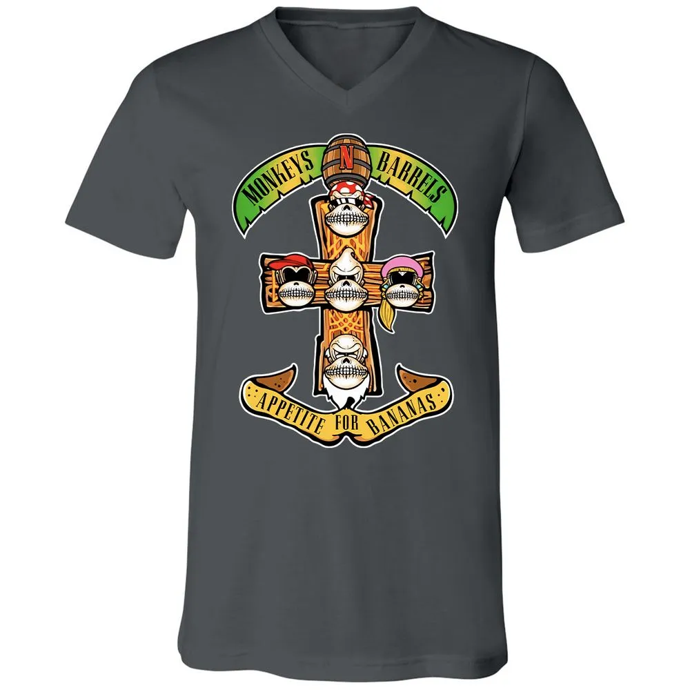 Unisex V-Neck T-Shirt - YR9YFCZ7 - Asphalt - 12