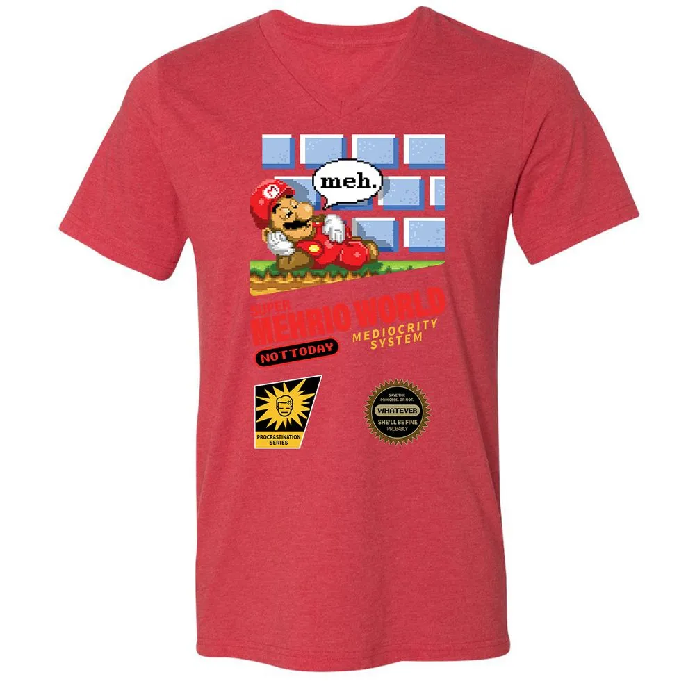 Unisex V-Neck T-Shirt - AXQLR876 - Heather Red - 16