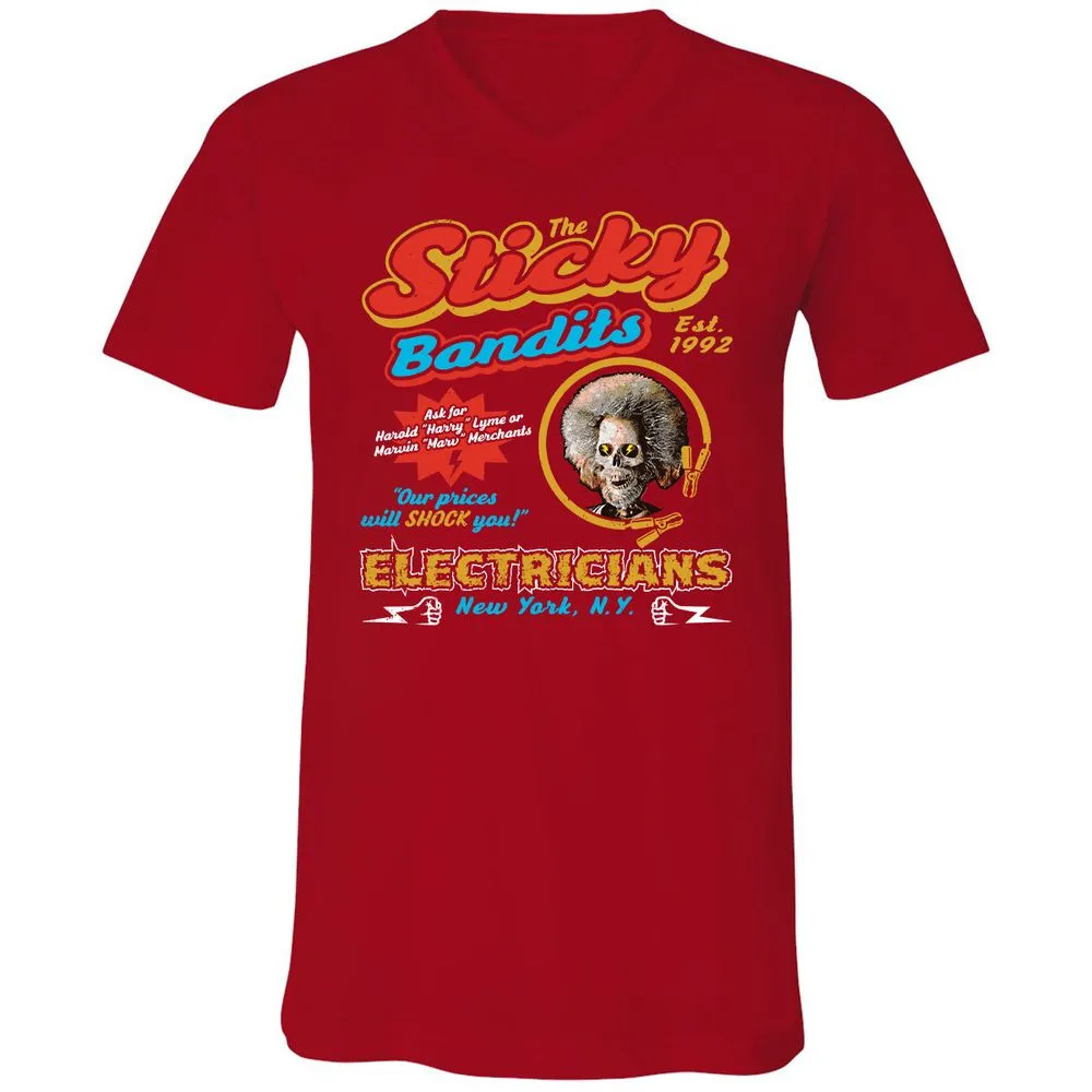 Unisex V-Neck T-Shirt - KJF7PV6Q - Red - 3