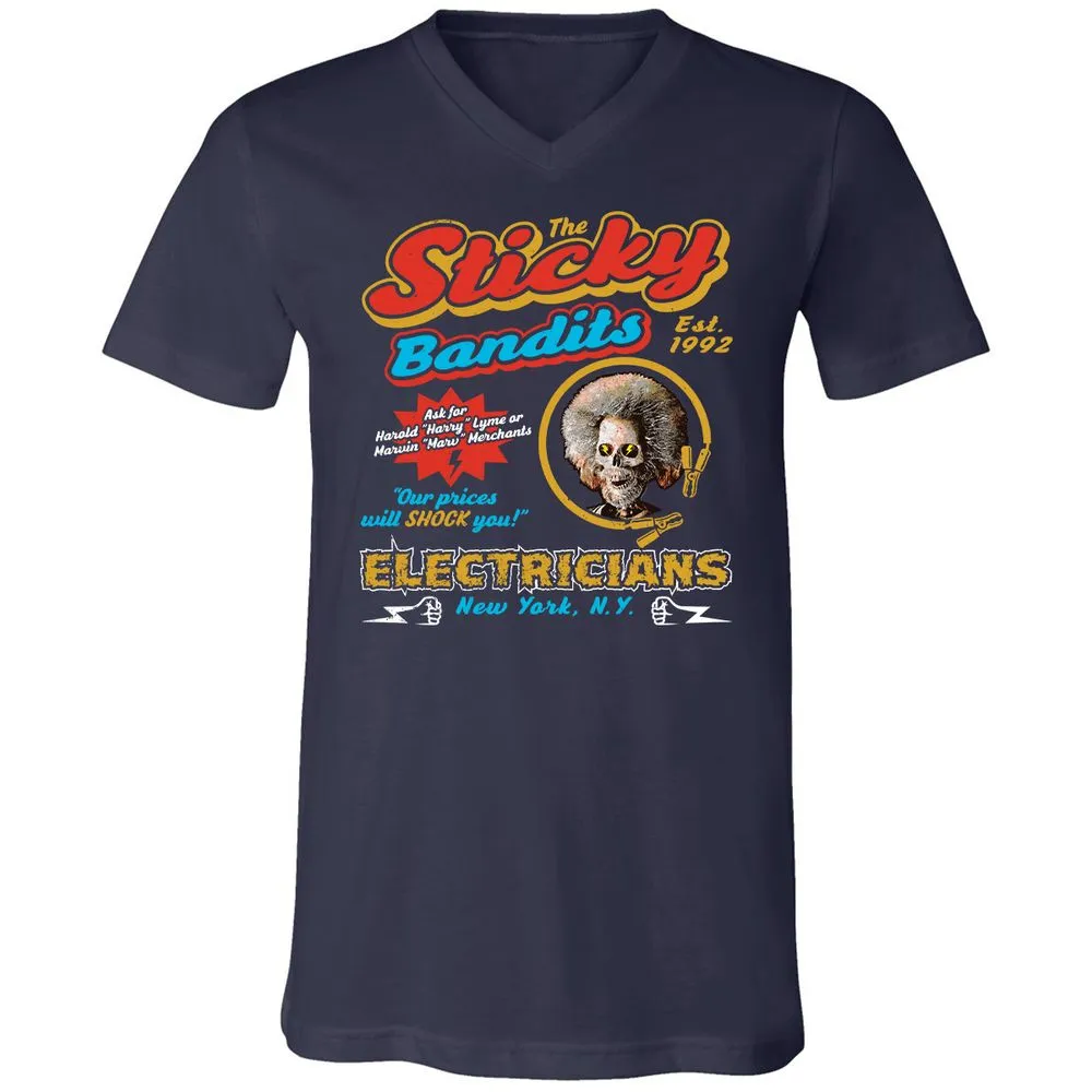 Unisex V-Neck T-Shirt - KJF7PV6Q - Navy - 2
