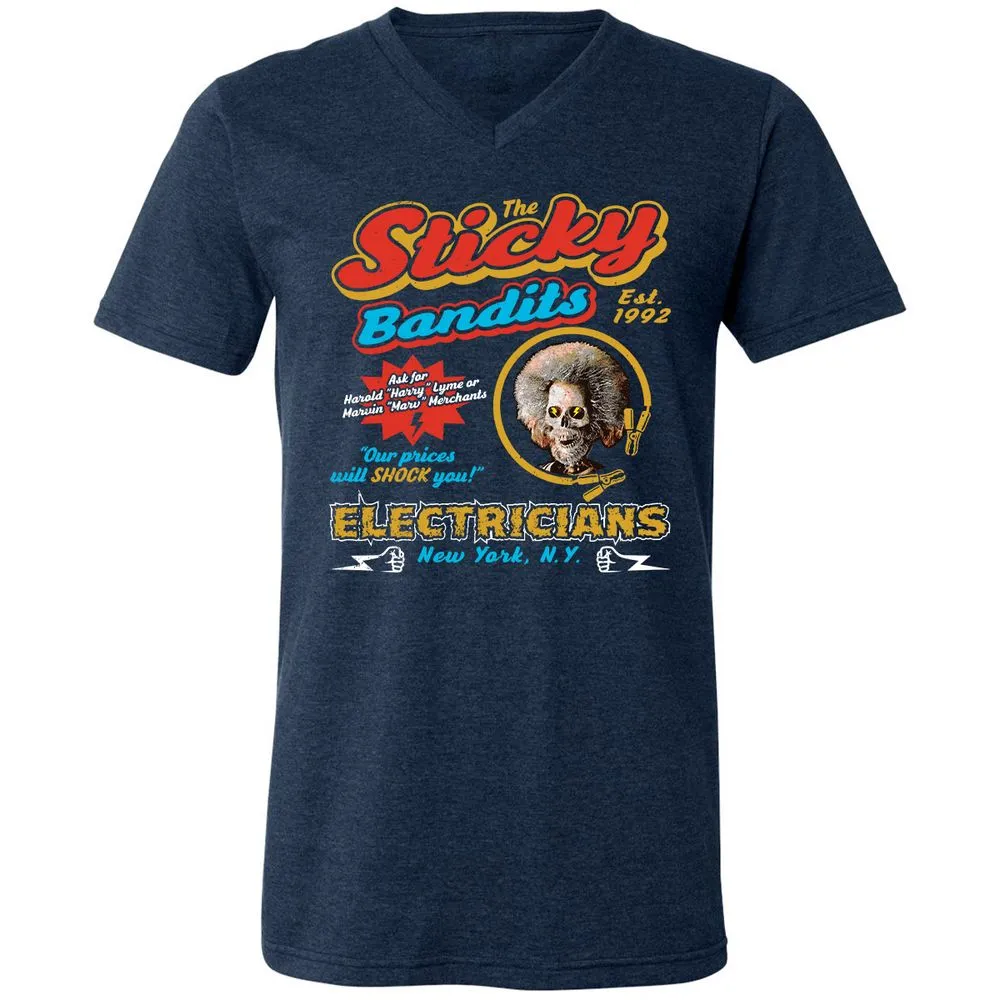 Unisex V-Neck T-Shirt - KJF7PV6Q - Heather Navy - 15