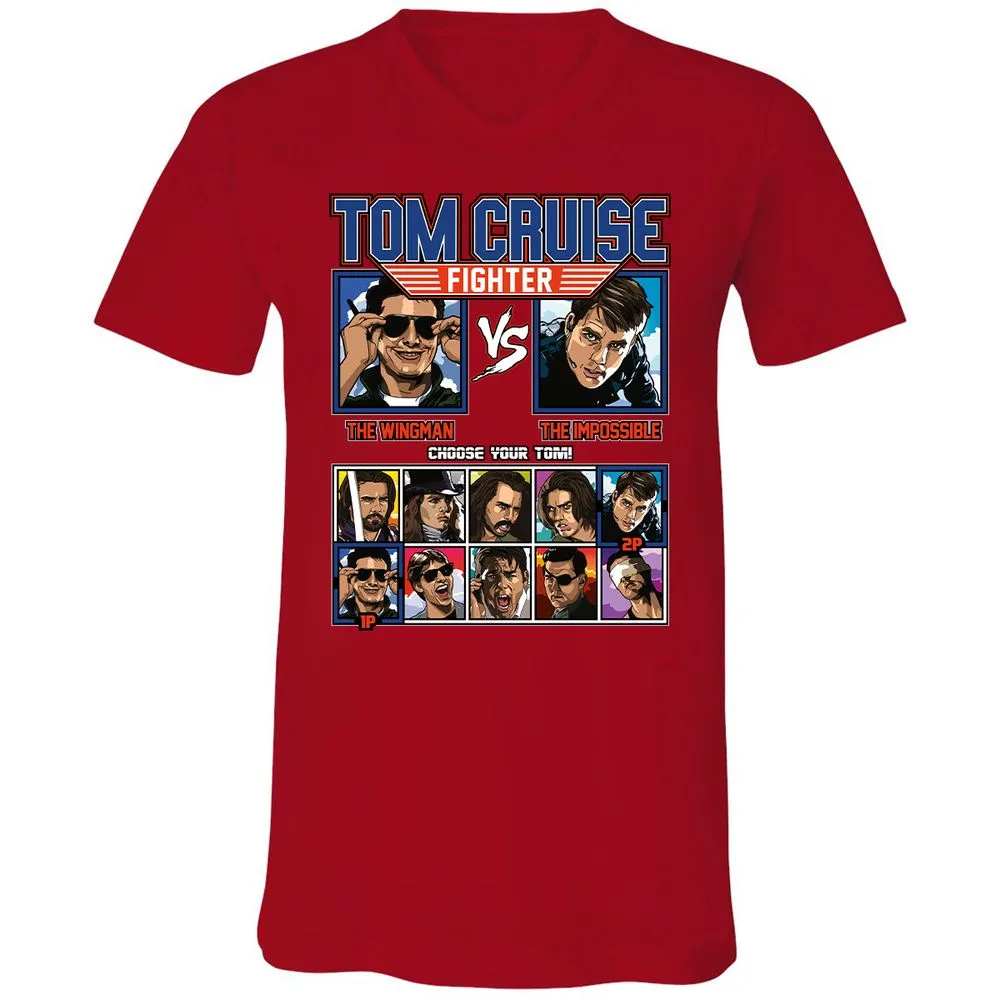 Unisex V-Neck T-Shirt - A1P5KMJH - Red - 3