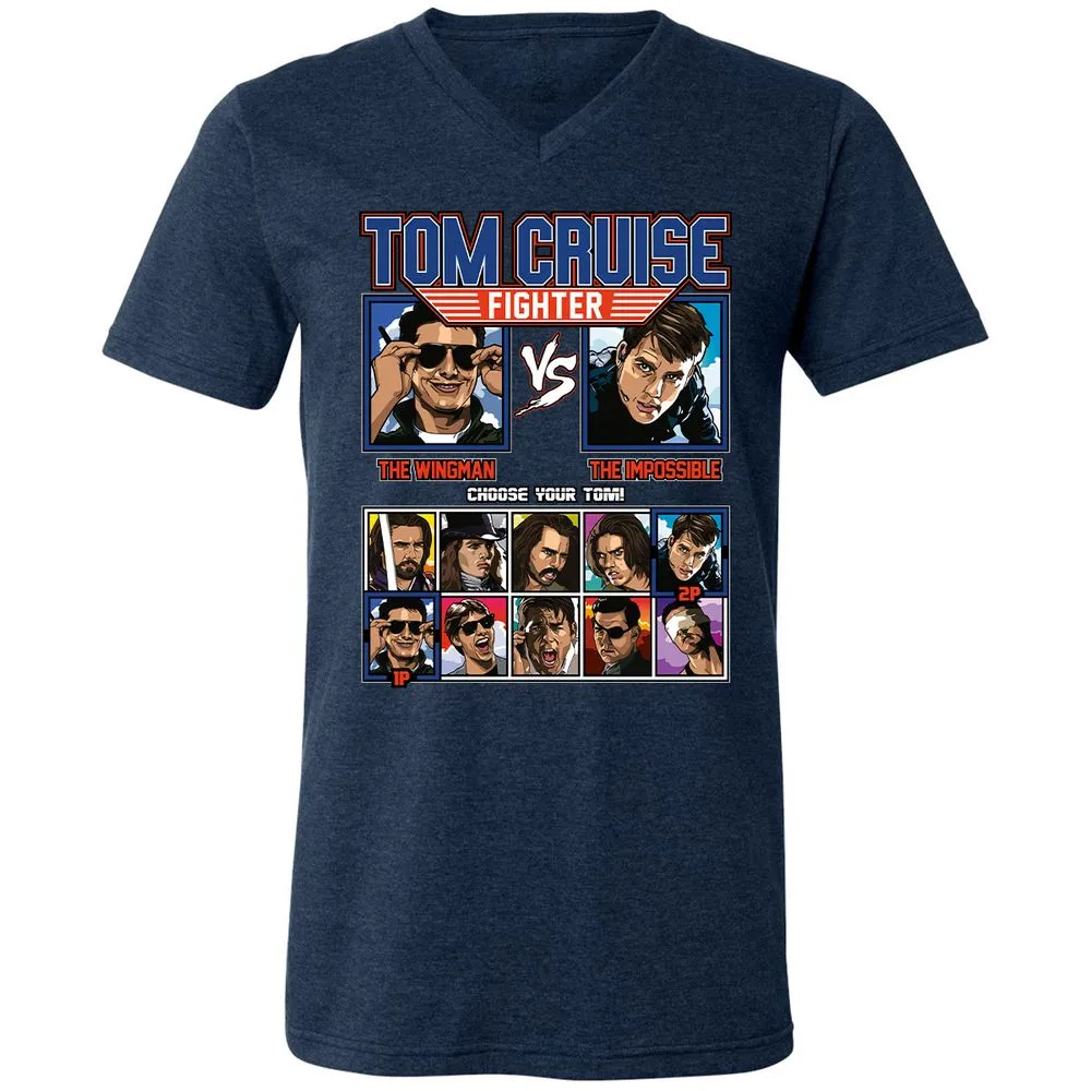 Unisex V-Neck T-Shirt - A1P5KMJH - Heather Navy - 15