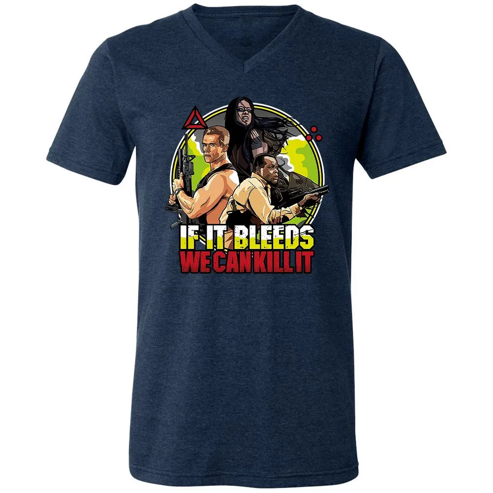 Unisex V-Neck T-Shirt - UPDDK8ZA - Heather Navy - 15