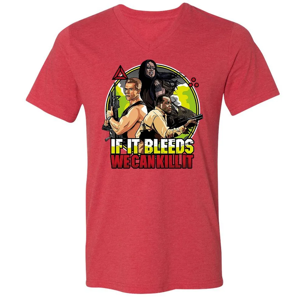 Unisex V-Neck T-Shirt - UPDDK8ZA - Heather Red - 16