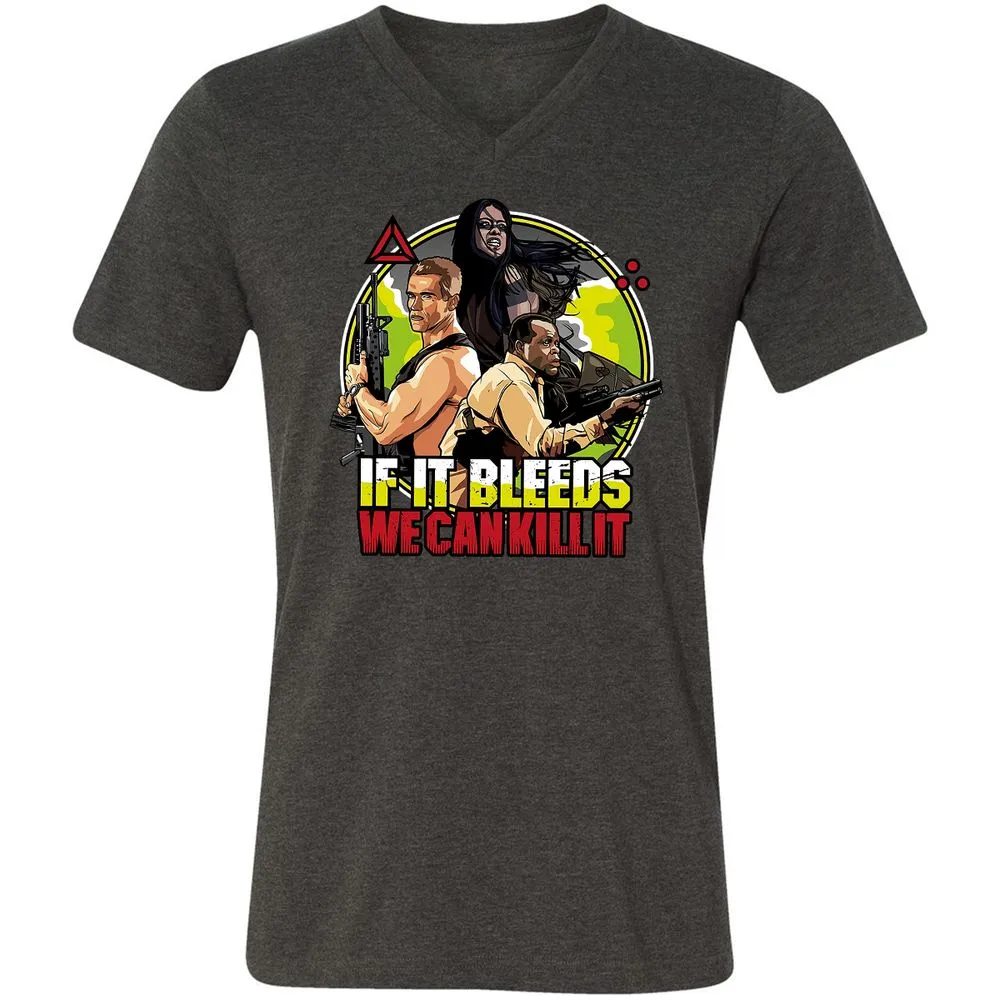 Unisex V-Neck T-Shirt - UPDDK8ZA - Dark Grey Heather - 8