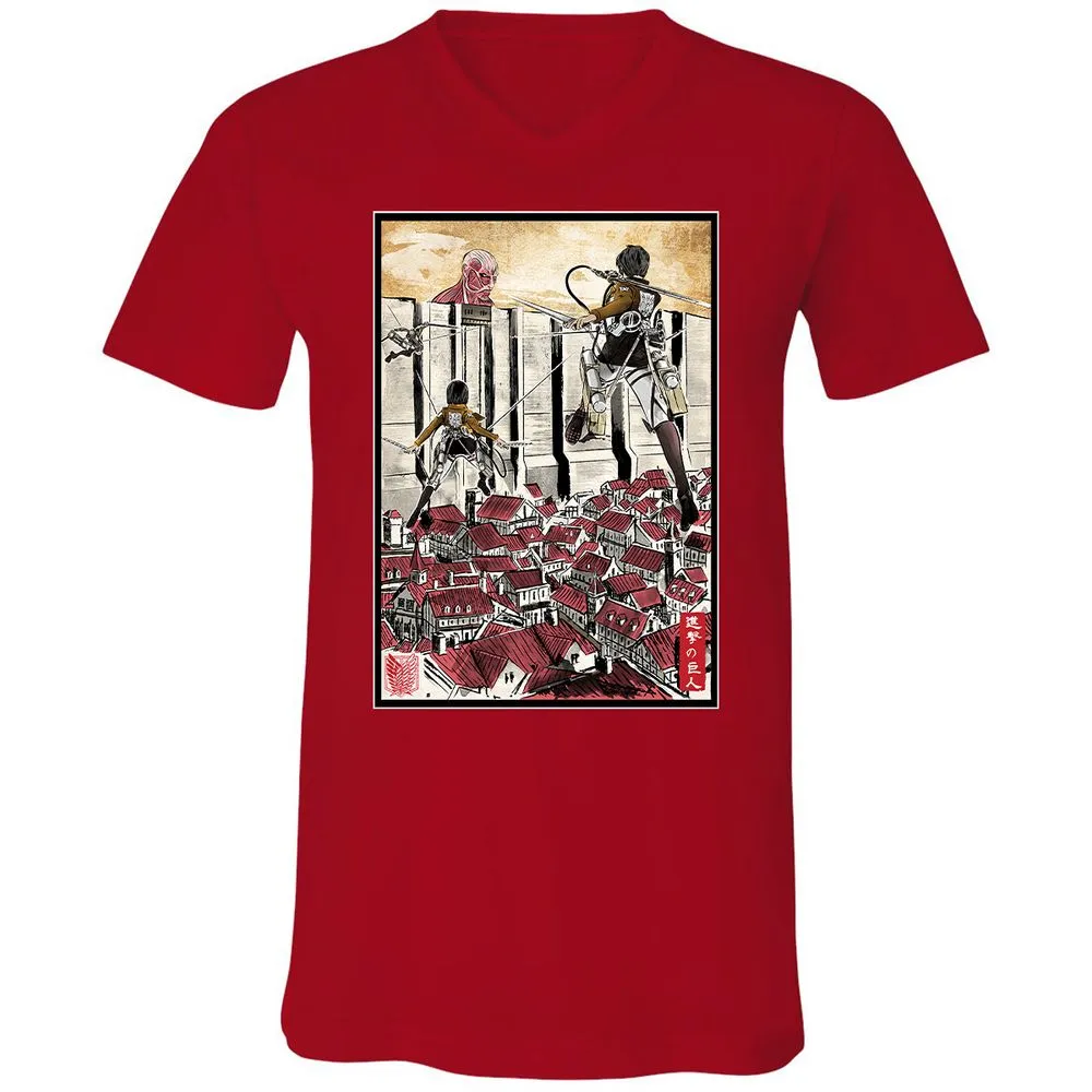 Unisex V-Neck T-Shirt - MYTWWEGZ - Red - 3