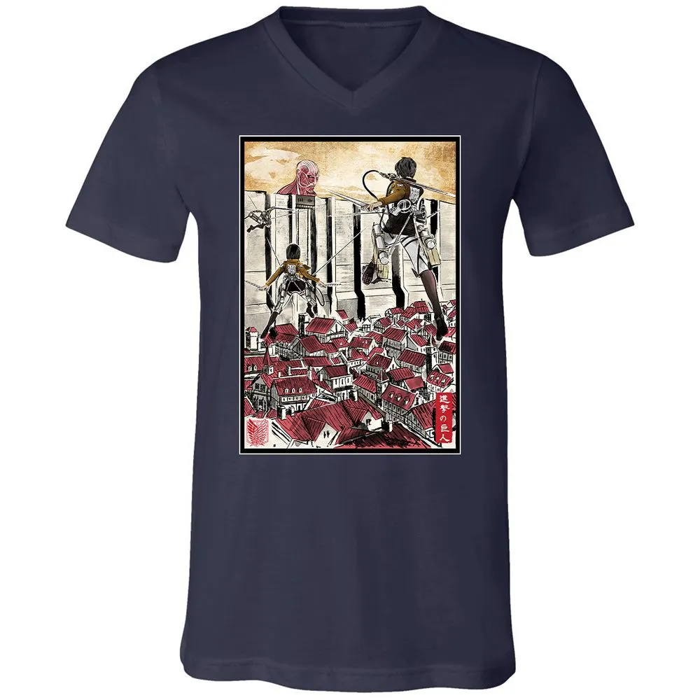 Unisex V-Neck T-Shirt - MYTWWEGZ - Navy - 2