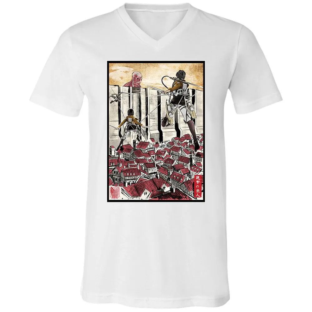 Unisex V-Neck T-Shirt - MYTWWEGZ - White - 5