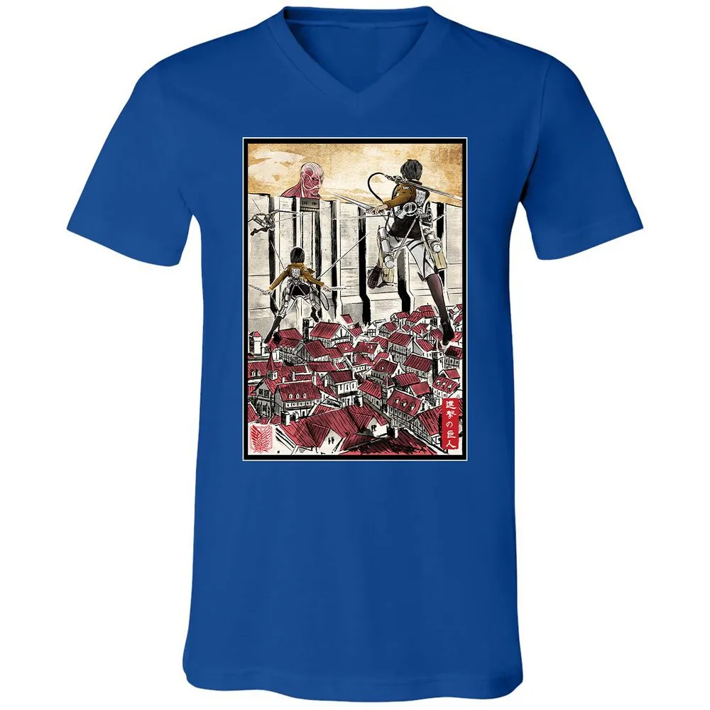 Unisex V-Neck T-Shirt - MYTWWEGZ - True Royal - 4