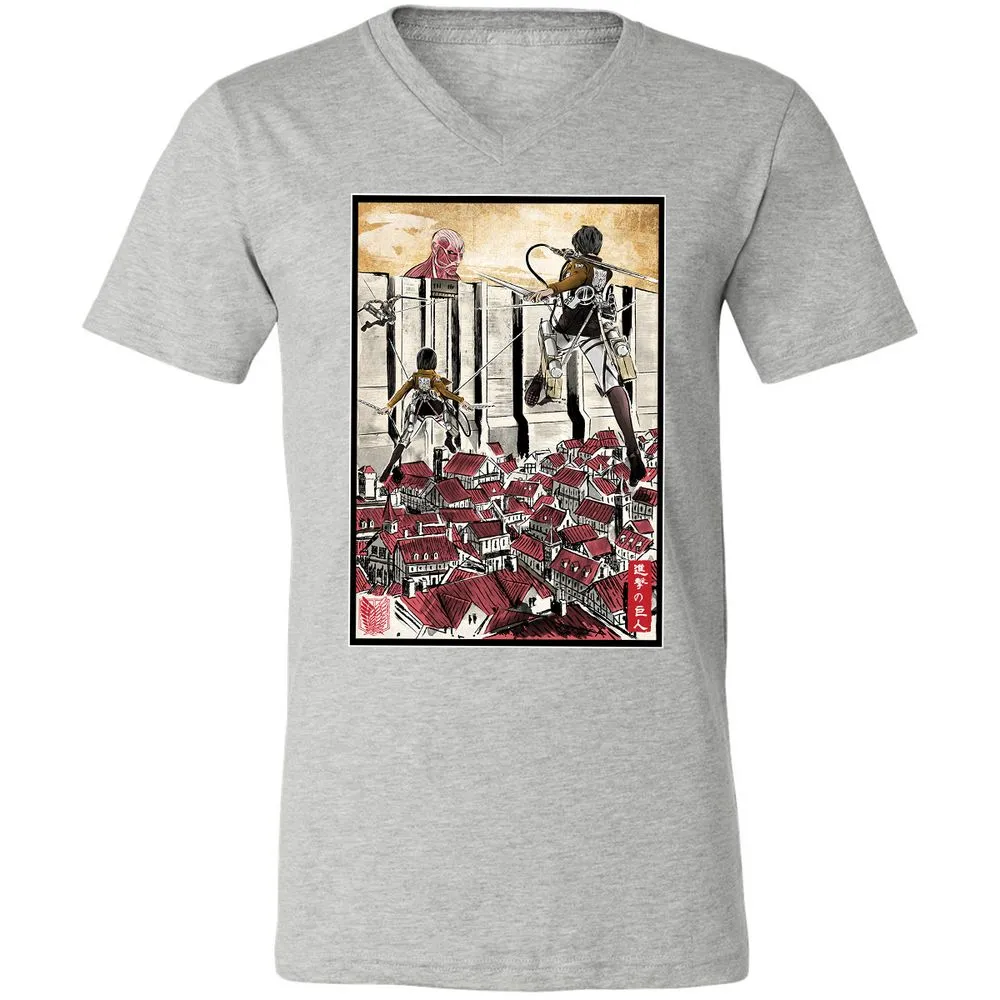 Unisex V-Neck T-Shirt - MYTWWEGZ - Athletic Heather - 7