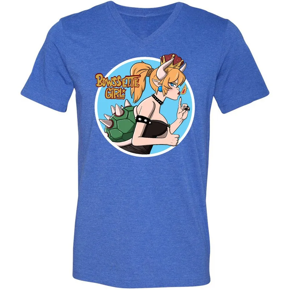 Unisex V-Neck T-Shirt - CZNTBE2B - Heather True Royal - 14